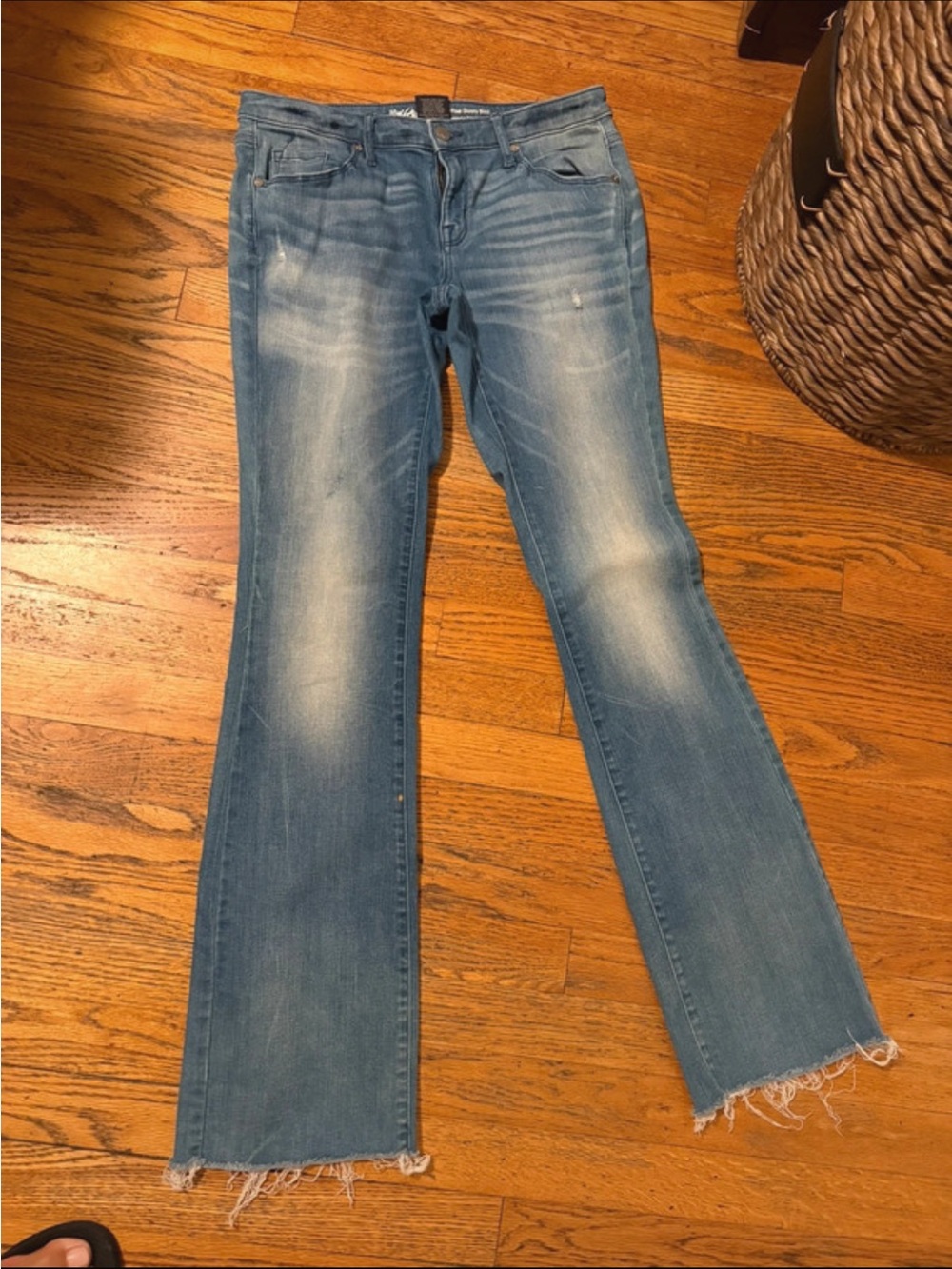 Women’s Blue Distressed Flare Jeans